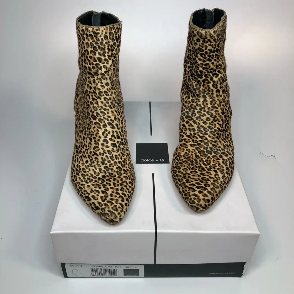 Dolce Vita Coltyn Leopard Calf Hair Bootie